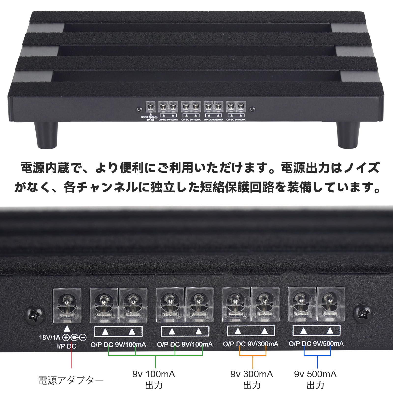 Amazon | GOKKO電源内蔵エフェクターボード アルミニウム合金 ペダル 