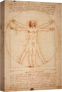 wall26 Canvas Print Wall Art Vitruvian Man by Leonardo da Vinci Historic...