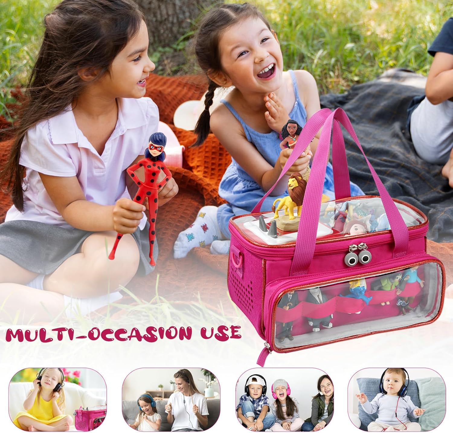 SFYBYHEART Carrying Case for Toniebox with Clear Window & Figure Slots, Travel Storage Bag for Tonies Characters, Toniebox Starter Set & Toniees Headphones – Protective Tony Carrying Bag - Image 5