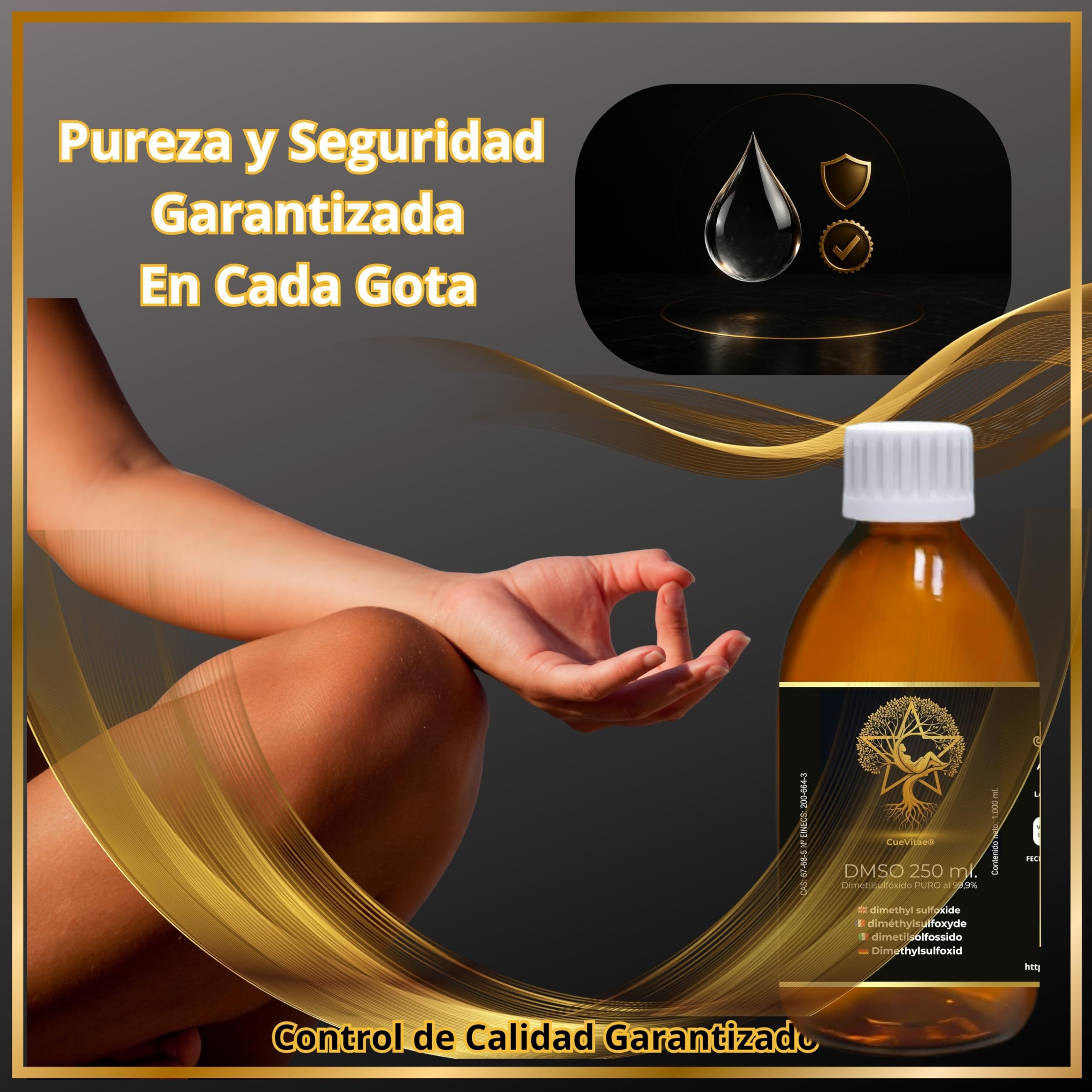 DMSO 99,9 % | Diméthylsulfoxyde | Récipient technique de précision en verre avec kit de manipulation (250 ml)