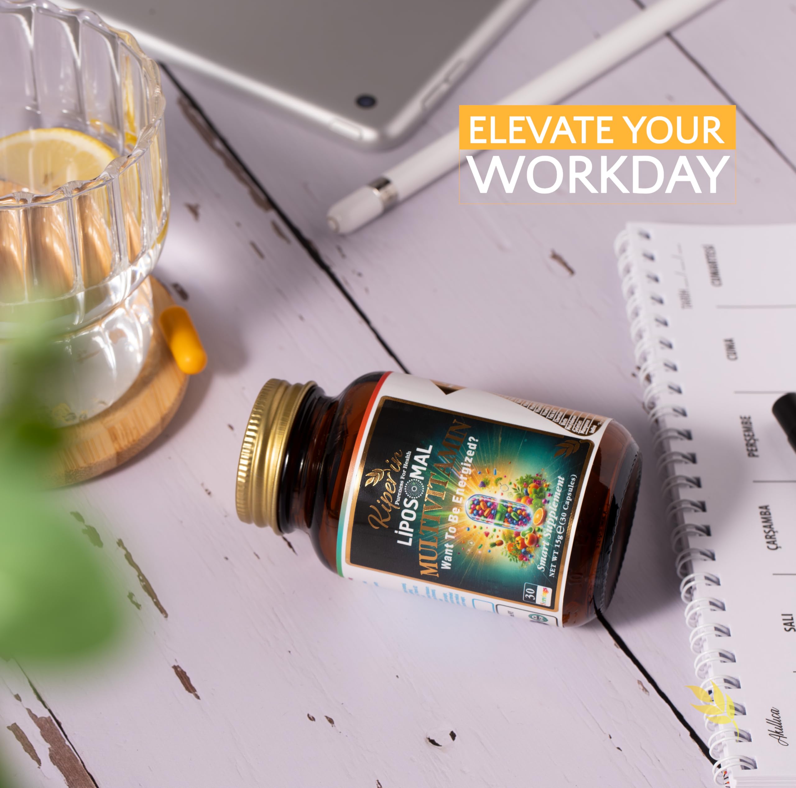 Kiperin Lipozomal Multivitamin Akıllı Takviye | Klinik Olarak Kanıtlanmış | 13 Vitamin & 6 Mineral - Yüksek Emilim: A, C, D3, E, B, K, Biotin, Çinko, Demir. | Enerji, Bağışıklık, Cilt, Saç | 30 Kapsül