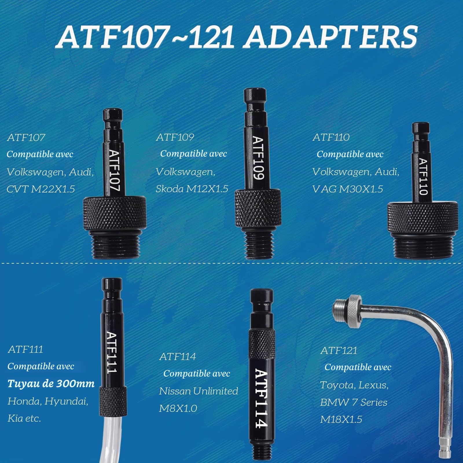 3L Pompe à Liquide de Transmission avec 12 adaptateurs ATF pour vidange et remplissage Compatible avec Ford, VW, Audi, BMW, Porsche, Skoda, Nissan, Honda, etc.