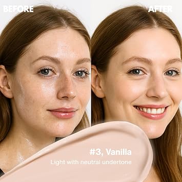 Cloud Cream Concealer Full Coverage, Long-Lasting, Lightweight, Aloe and Centella-Infused Under Eye Concealer, Hydrating, Crease-Resistant, Buildable, Vegan & Gentle, #3-Vanilla