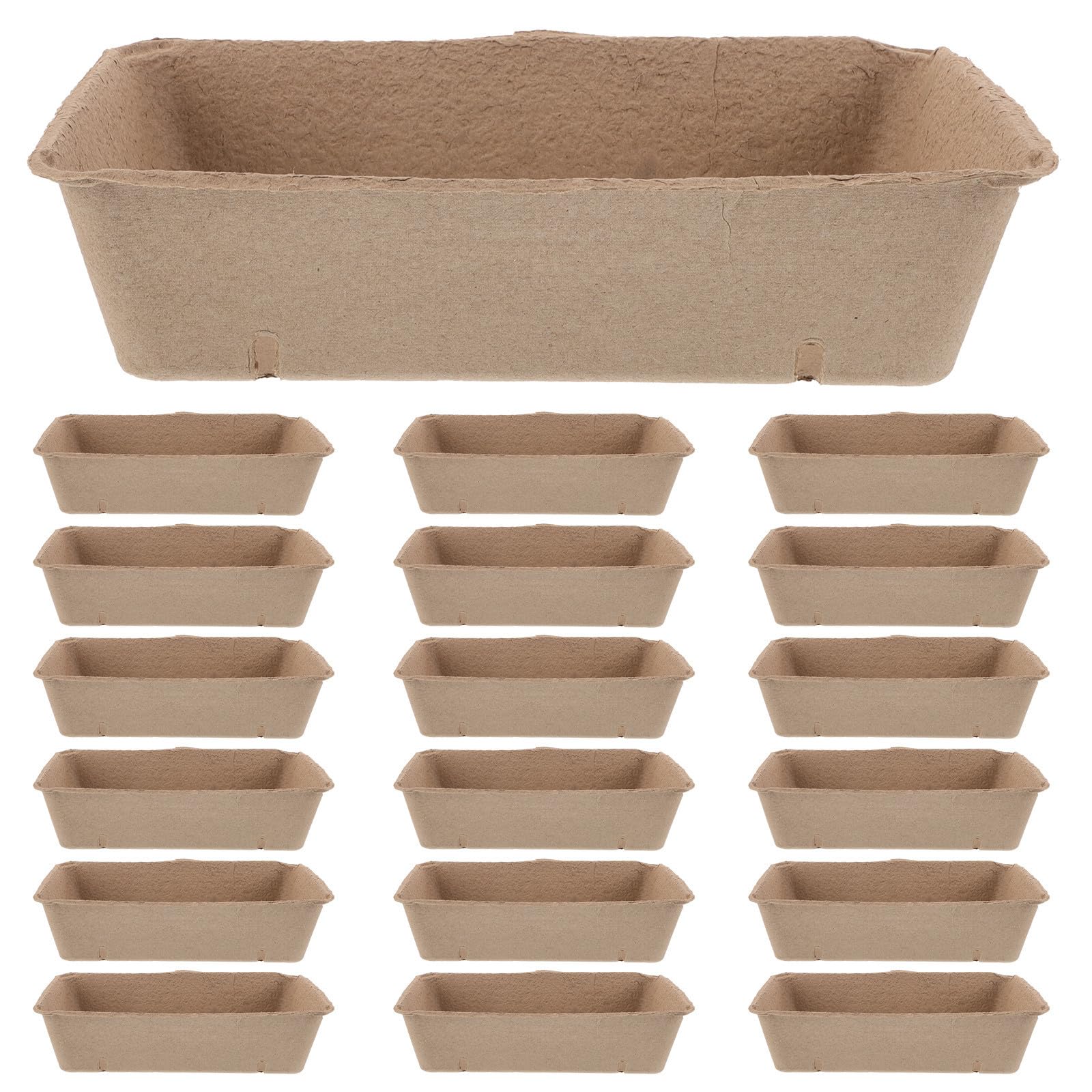 Operitacx 20 Pezzi Cestino Porta-bacche in Fibra di Polpa Beige Ventilato, Vassoio Multiuso per Fragole e Verdure per Mercati e Bancarelle