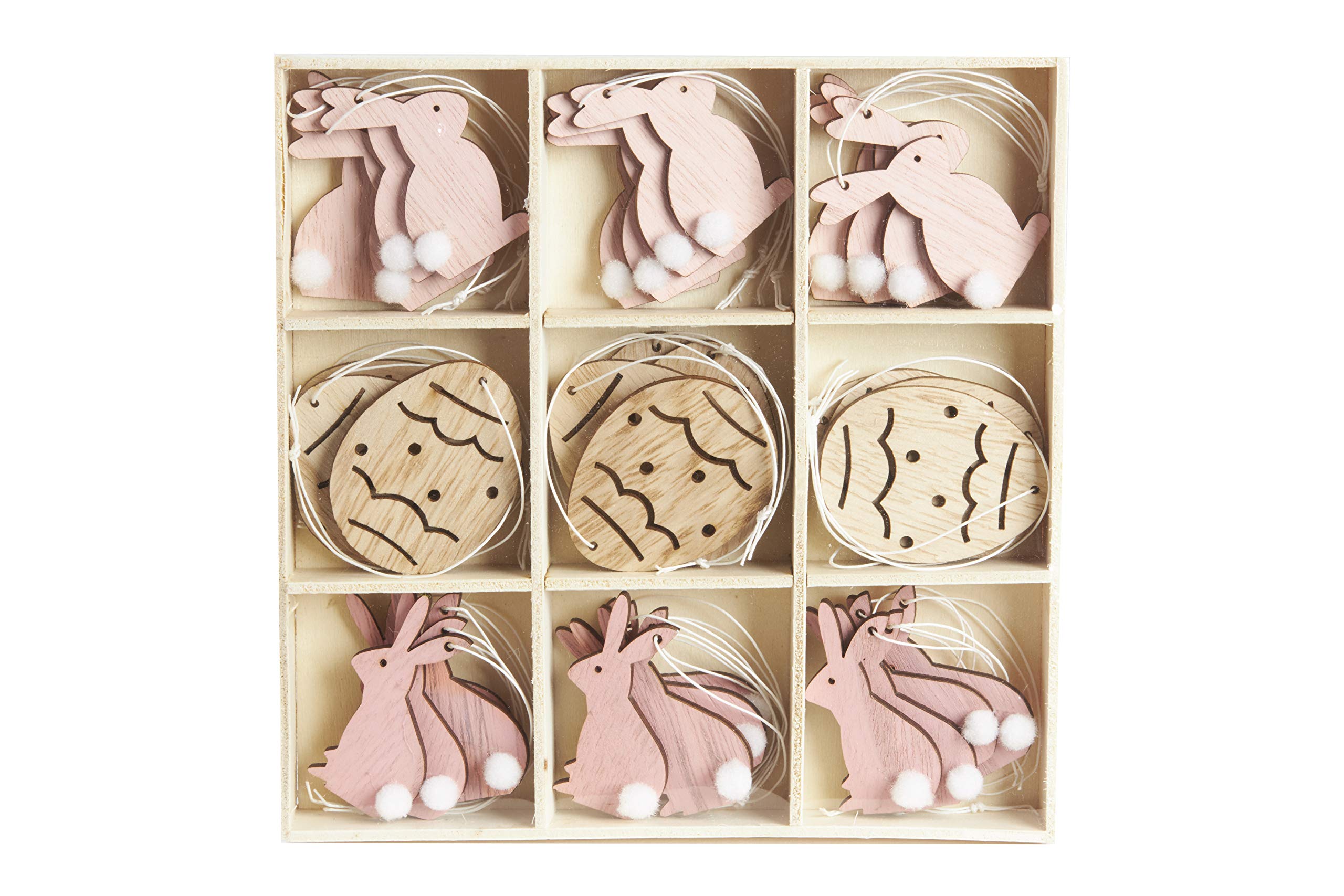Heitmann Deco Easter Hanging Wooden Pink Natural Pink 17 x 17 x 2 cm