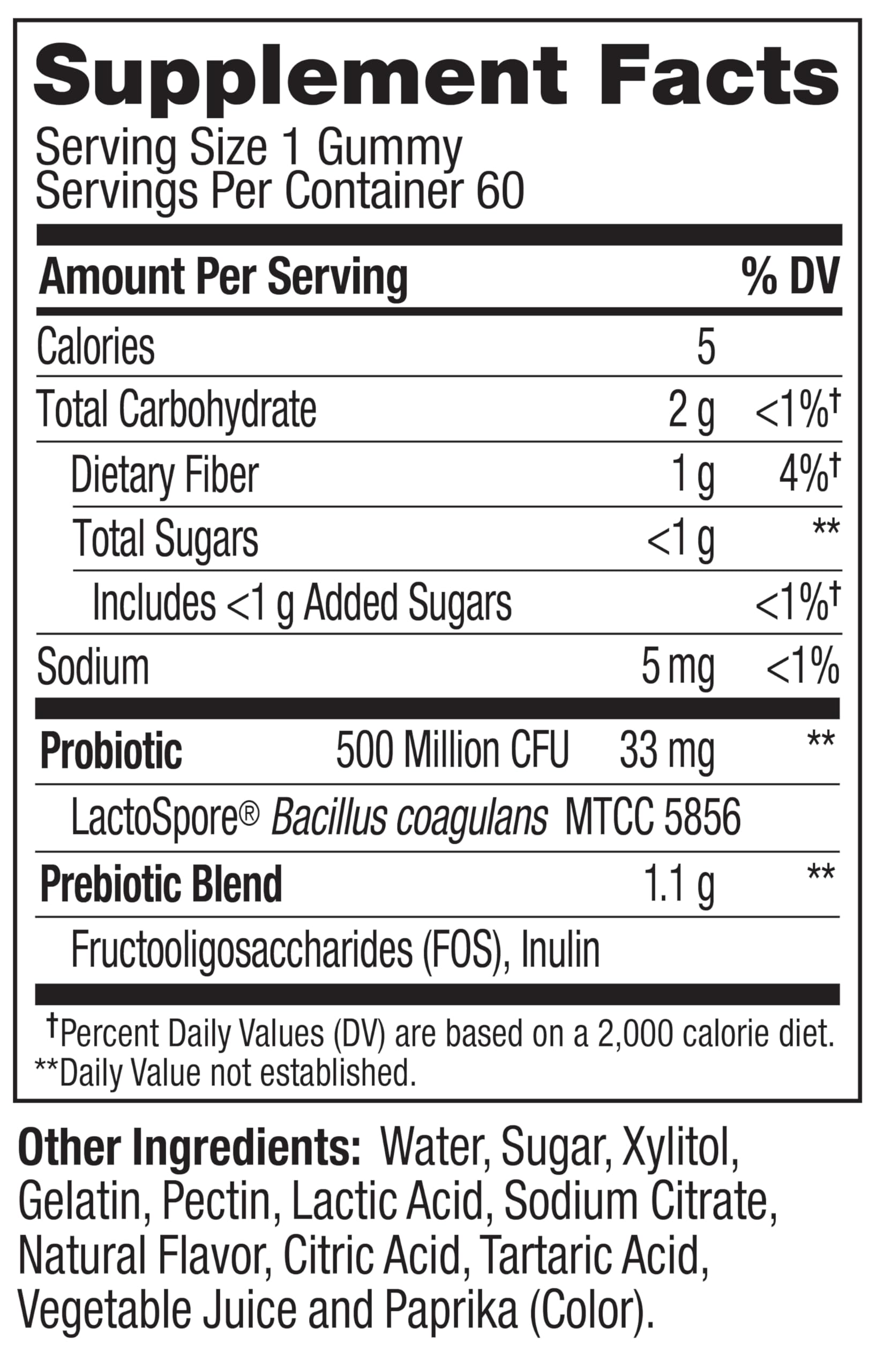 OLLY Probiotic + Prebiotic Gummy, 500 million CFUs, Peachy Peach - 60 Count — Amazon image 8