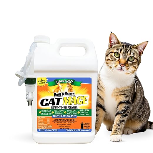 Nature's Mace Cat Mace, Cat Repellent Outdoor to Keep Cats Away, 1 Gallon Spray, Helps Deter Cats Over Time with Consistent Use, Training Tool, Scratch Deterrent, Pee Deterrent, Chewing, Plant Safe