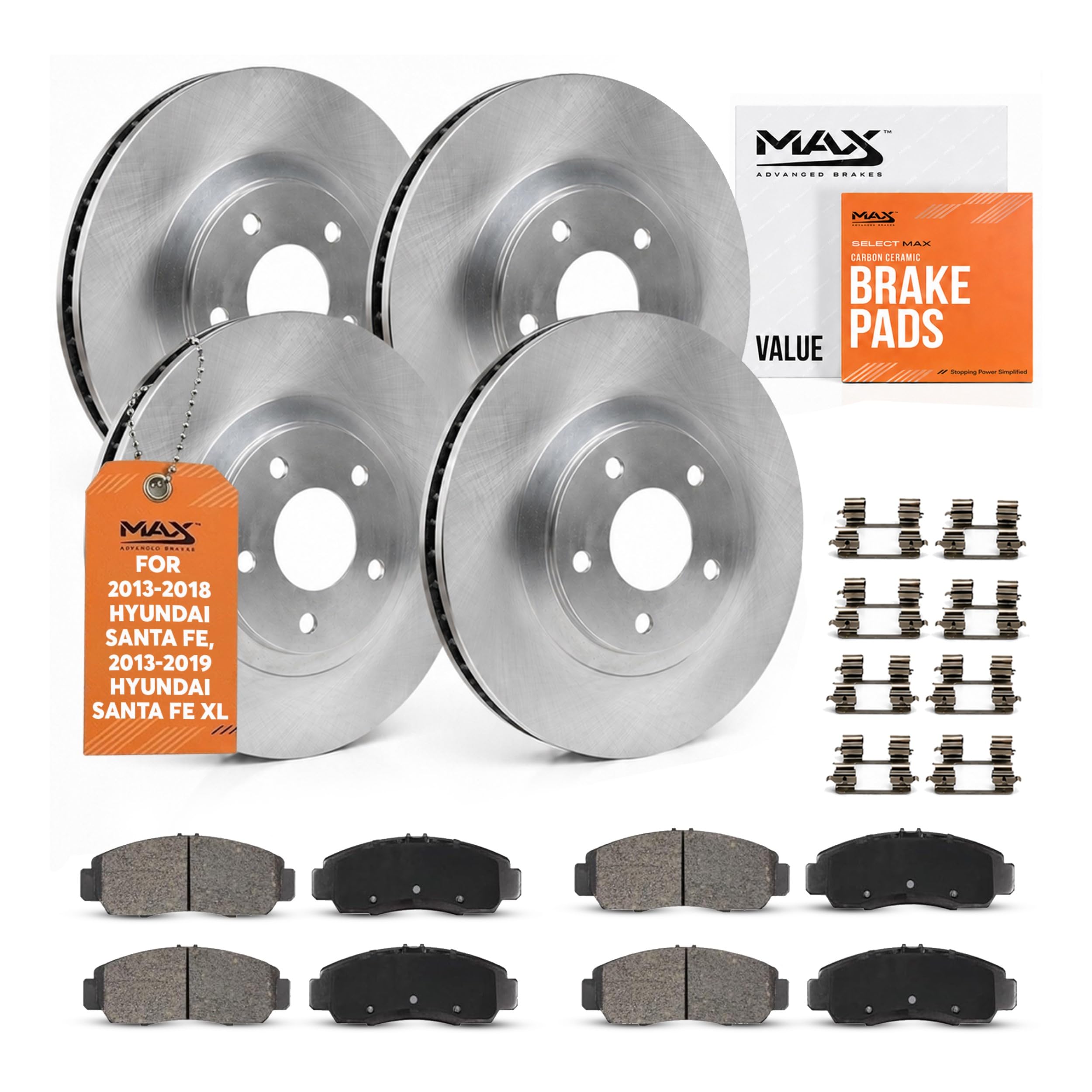 Max Advanced Brakes Front &amp; Rear Brake Kit For Hyundai Santa Fe