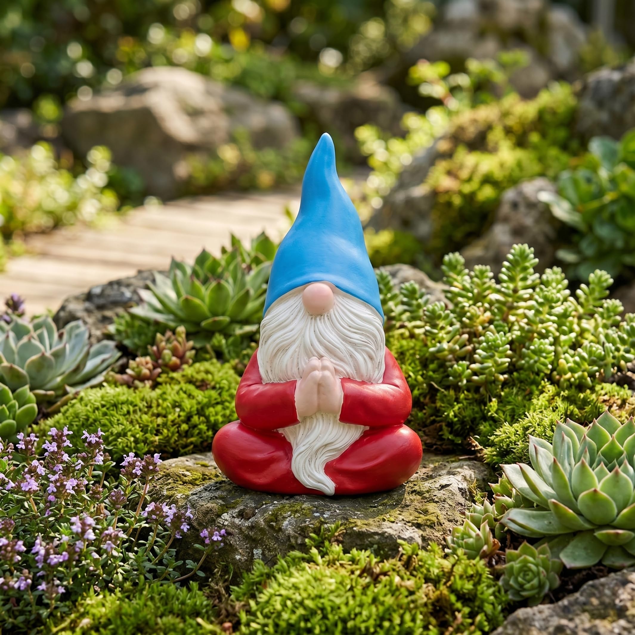 Garden Gnome Statue Yoga Pose Cute Resin Gnome Garden Statue Decor for Patio, Lawn & Home, Style 1, Gnomes, gnomes