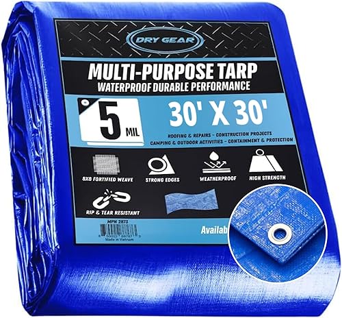 Miniatura 12 de Lona duradera, resistente e impermeable de 20 x 30 pies, multiusos de 0.2 fl oz