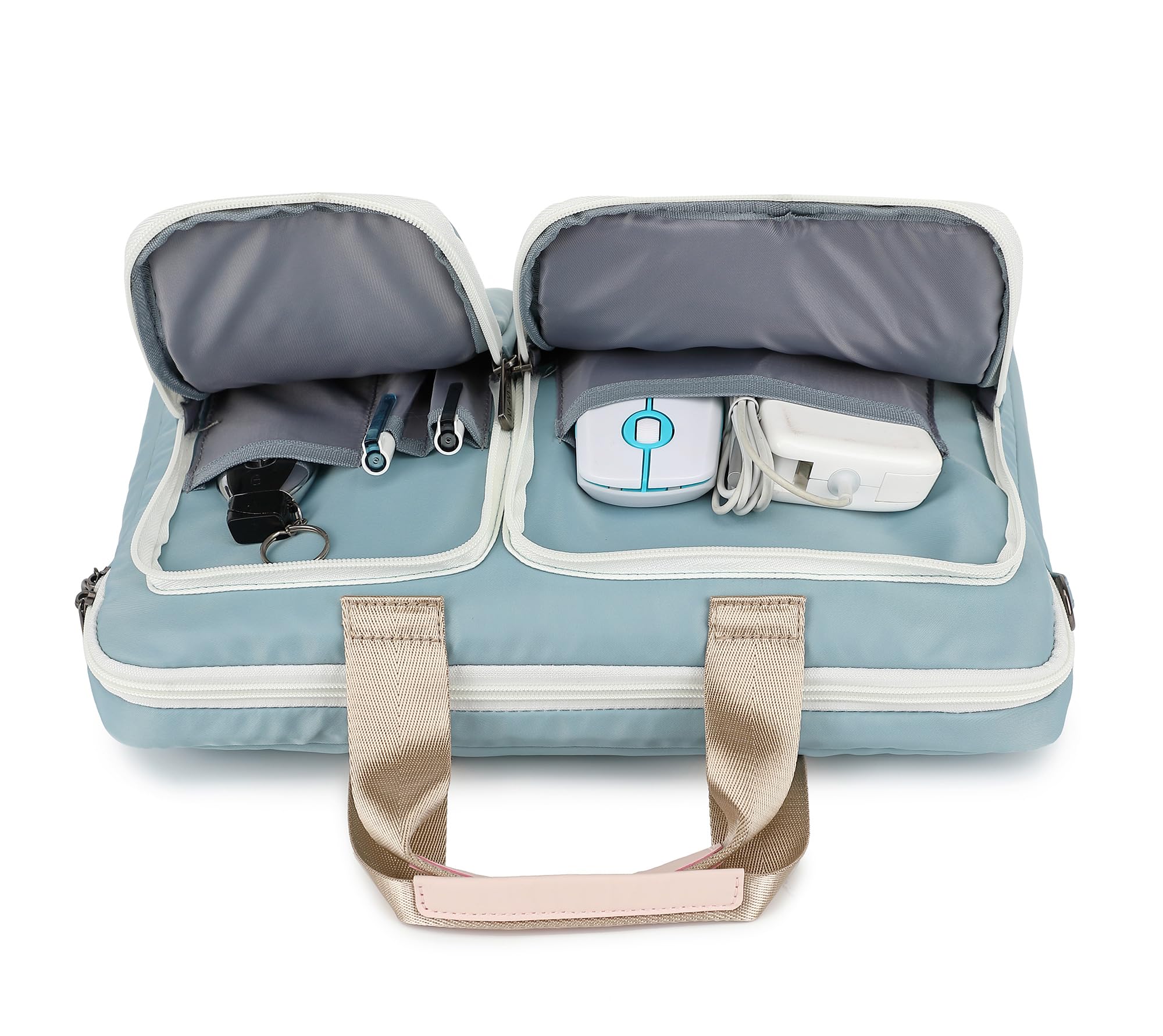 360° Protective 13" Laptop Shoulder Bag Sleeve Case (Azul Claro)