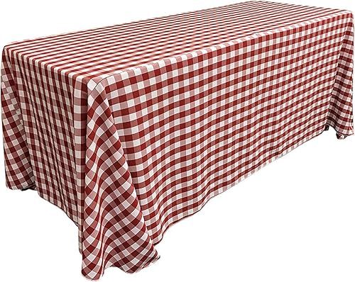 Miniatura 7 de Runner Linens Factory Mantel rectangular a cuadros de 90 x 108, 90 x 120, 90 x 132, 90 x 156 pulgadas (varios colores disponibles) (90 x 156,
