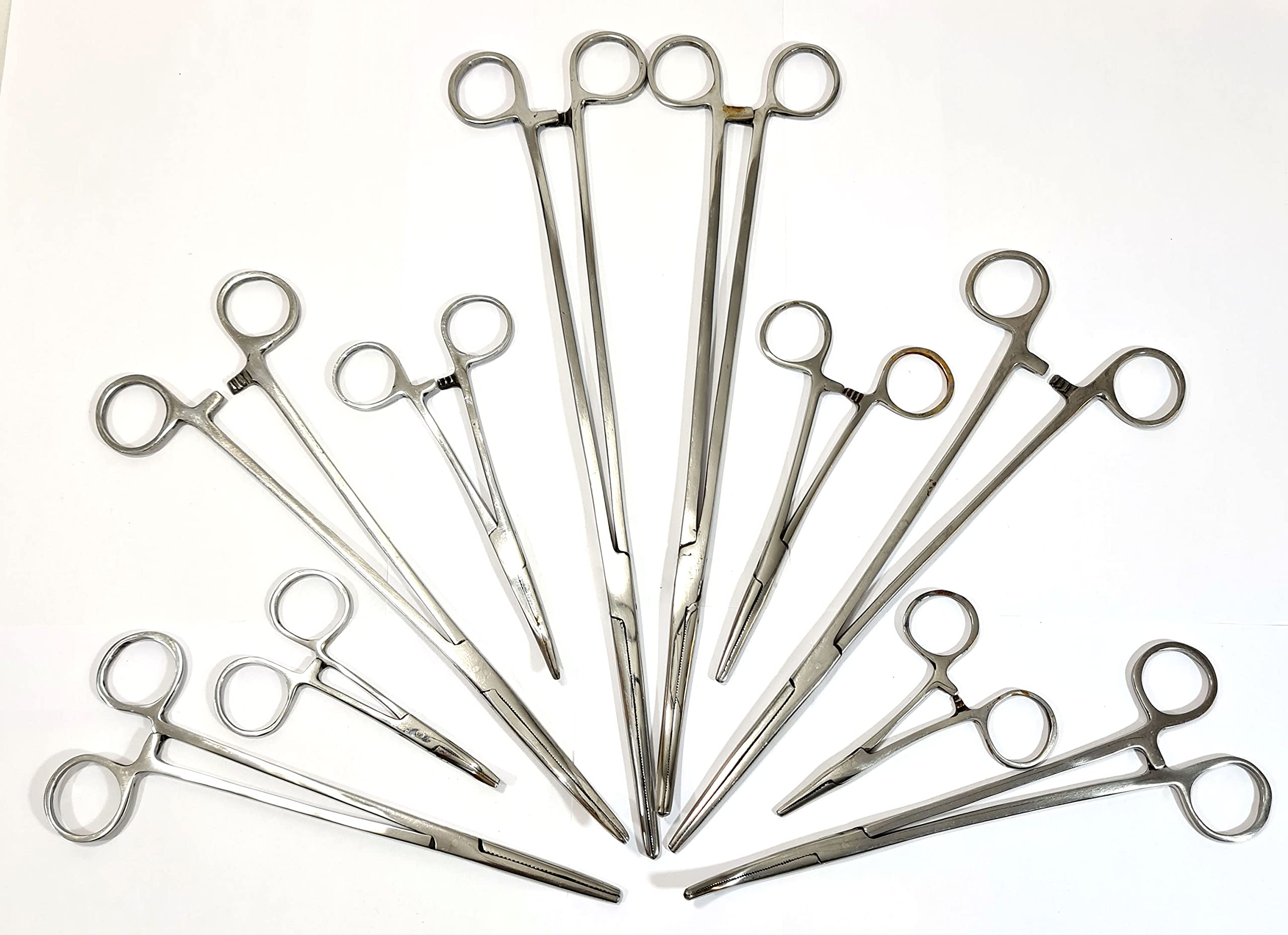 Bison Stainless Steel Fishing forceps 10" curved