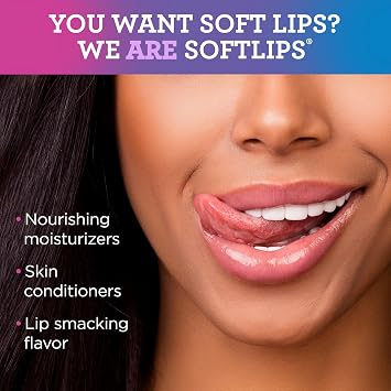 Softlips Daily Lip Moisturizer For Very Dry Lips, Multi-Flavored Lip Balms, Hydrates, Soothes & Prevents Dry, Chapped Lips, Smooth Glide Formula, Dermatologist Tested, Pack of 3 Chap Sticks