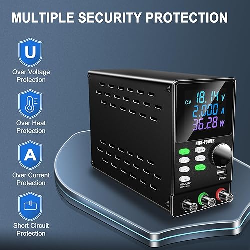 Miniatura 5 de NICE-POWER Fuente de alimentación de CC variable, 300 V 1 A, fuente de alimentación de banco de laboratorio regulada ajustable programable con