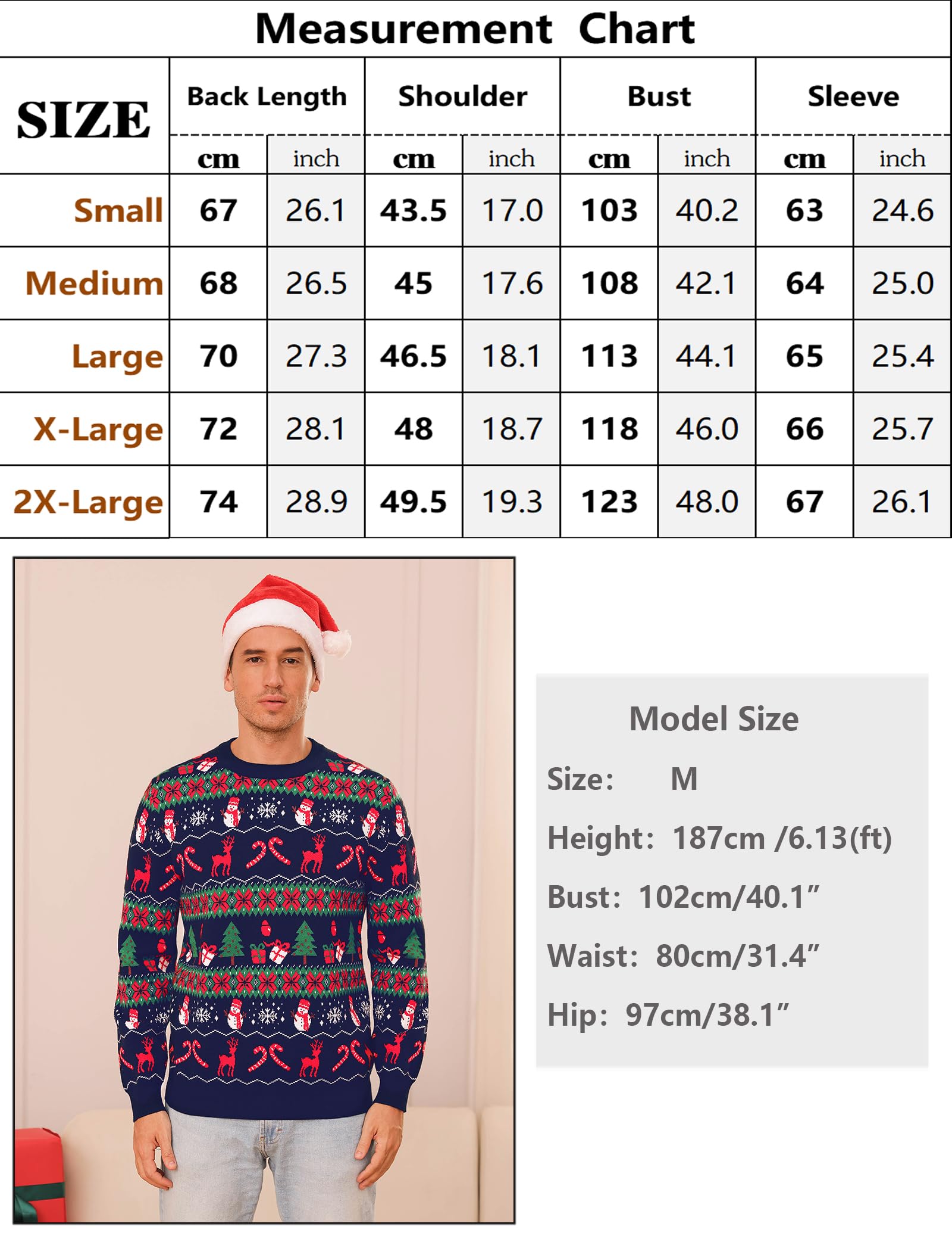 Totatuit Pull de Noël pour femmes et hommes Chandail de Noël à manches | Manches Longues, Tricot, Hiver, Tenue Quotidienne, Facile à Associer