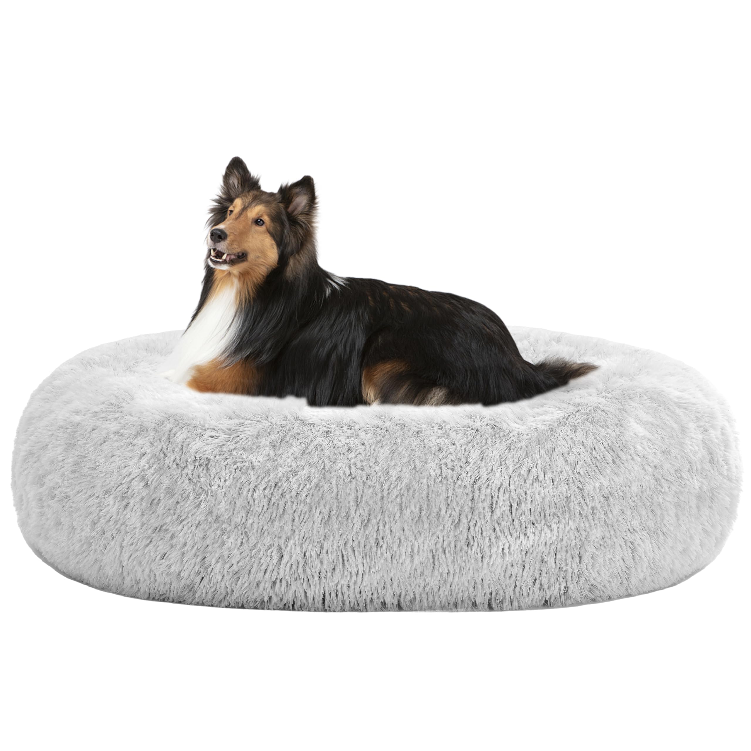 HMTOPE Orthopädisches Hundebett rund Hundekissen Hundesofa Katzenbett Donut Kuscheliges Hundekorb Waschbar