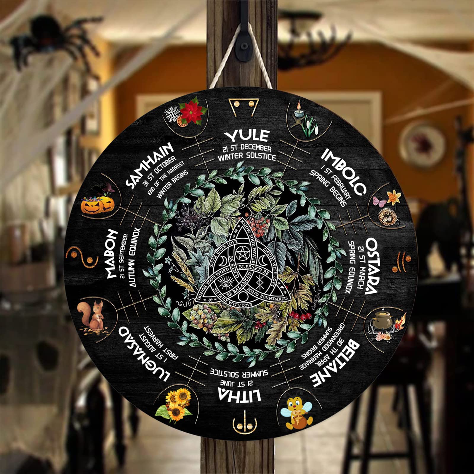 Amazon.com: Wheel of The Year Wood Engraved Board, Sabbats Norse