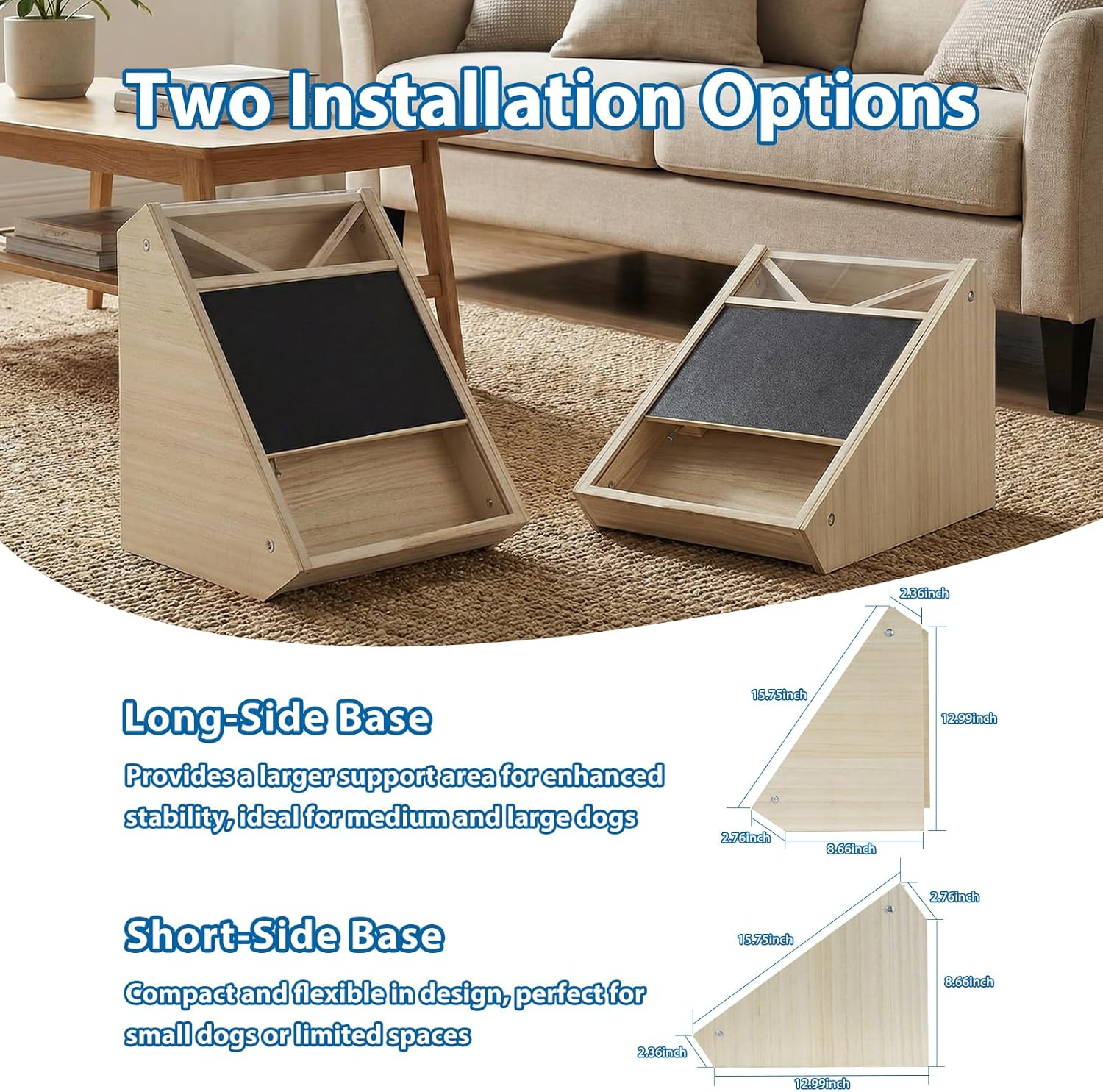 Dog Nail Scratch Board with Treat: Wooden Dog Nail File Board with Replaceable Sandpaper, Quiet Dog Nail Trimmer Alternative for Stress-Free Nail Care