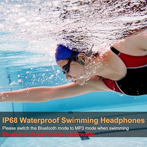 Miniatura 2 de Auriculares Bluetooth de conducción ósea, audio para surf, IP68, impermeables, con reproductor de MP3 de 32 GB, diseño ligero de oreja abierta para