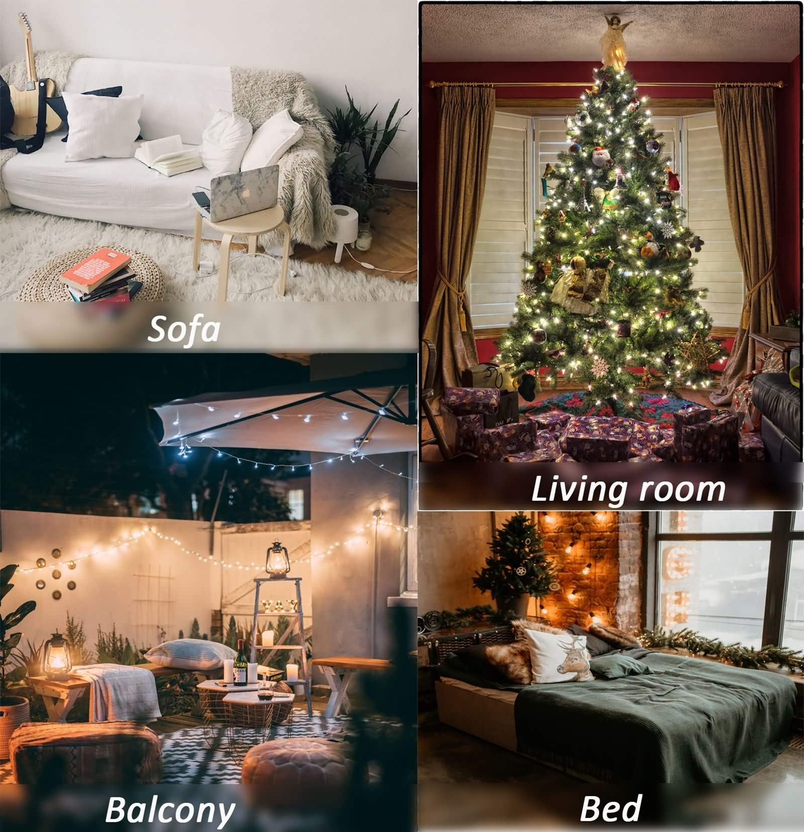 Fodere Cuscini Natalizi, Federe Decorative 50X50 Set 4 Baum Hirsch Girlande per la Decorazione Domestica di Natale(Beige Rosso)