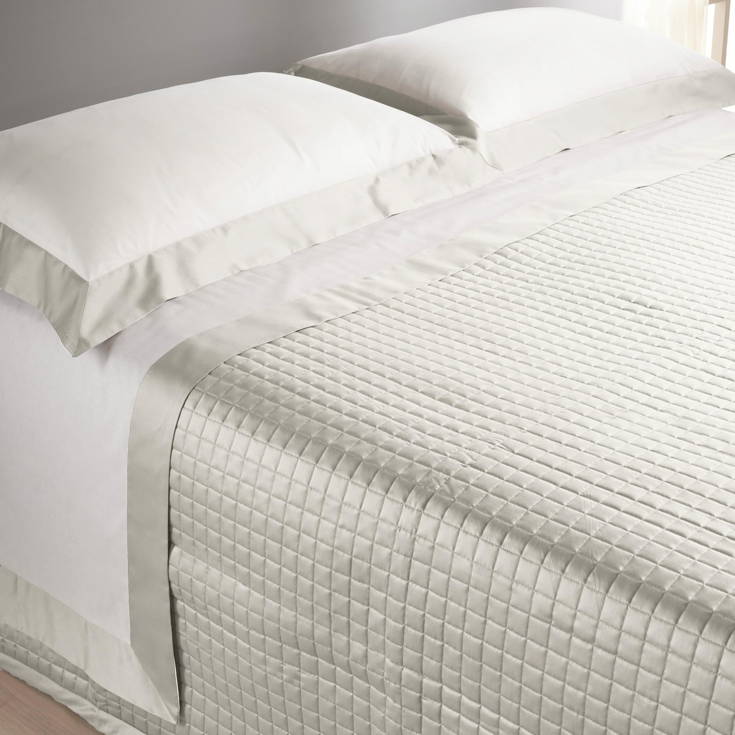 Parure de lit double en coton 100 % percale 300 fils Mahome avec drap housse et drap plat