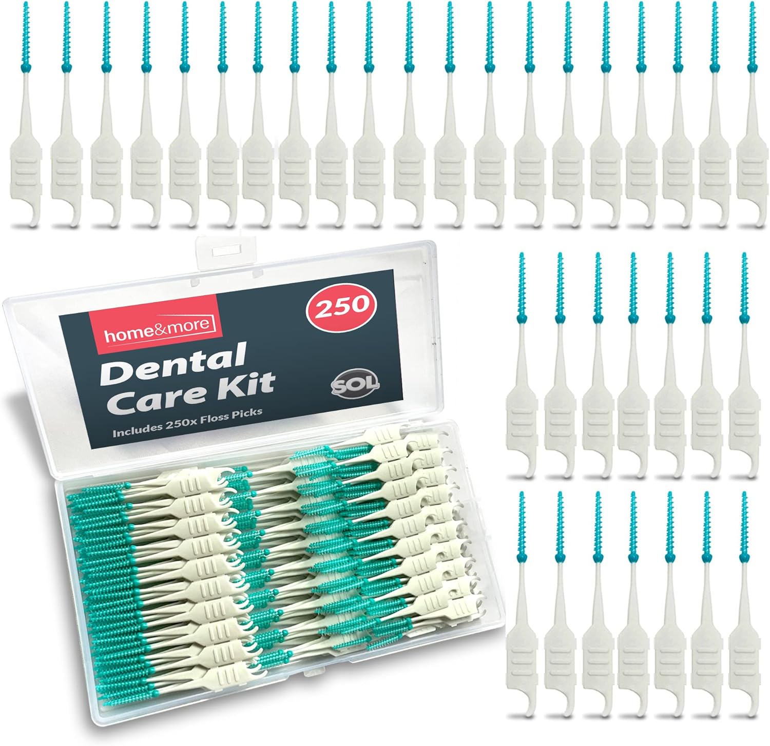 250pcs Dental Picks Silicone Floss Sticks Dental Tooth Floss Picks