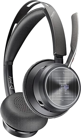 poly voyager focus 2 uc usb c headset plantronics bluetooth dual ear stereo headset with boom mic usb c pcmac compatible active noise can
