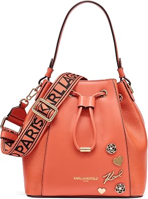 KARL LAGERFELD Womens Adele Bucket Bag Handbag