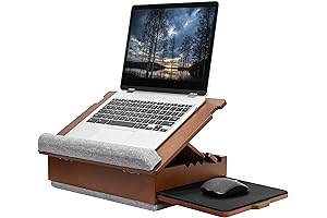 Ergonomic Wooden Lap Desk with Ample Storage and Comfort for Adults