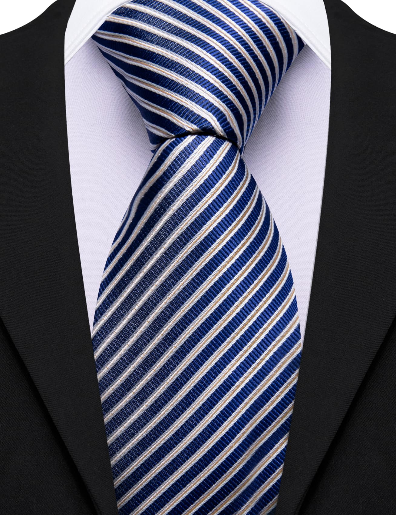 Barry.Wang Krawatten mit Blumenmuster für Herren, Krawatte und Krawattenklammer, Hochzeit, Business, Blume, einfarbig, formell
