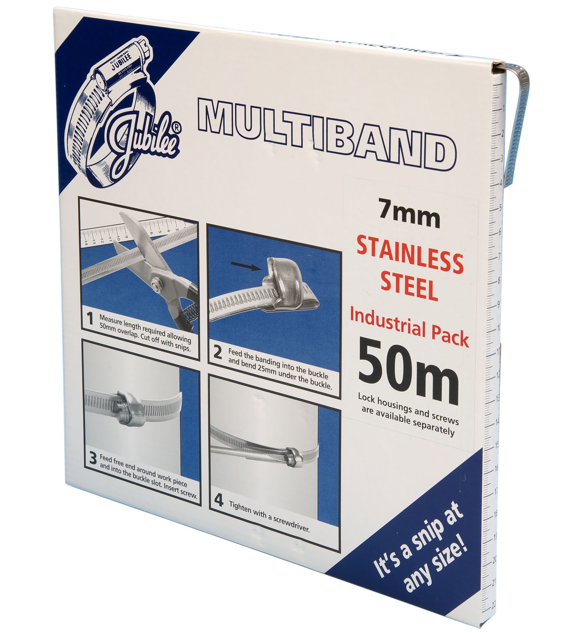 Jubilee mb1602 multiband banding soluciona abrazaderas a medida con rollo inoxidable 7mm 2