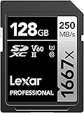 Lexar Professional 1667x 128GB SDXC UHS-II Card, Up To 250MB/s Read, for Professional Photographer, Videographer, Enthusiast (LSD128CBNA1667) - 1
