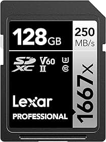 Cartão de memória Lexar Professional LSD128CBNA1667, 128GB, para câmera