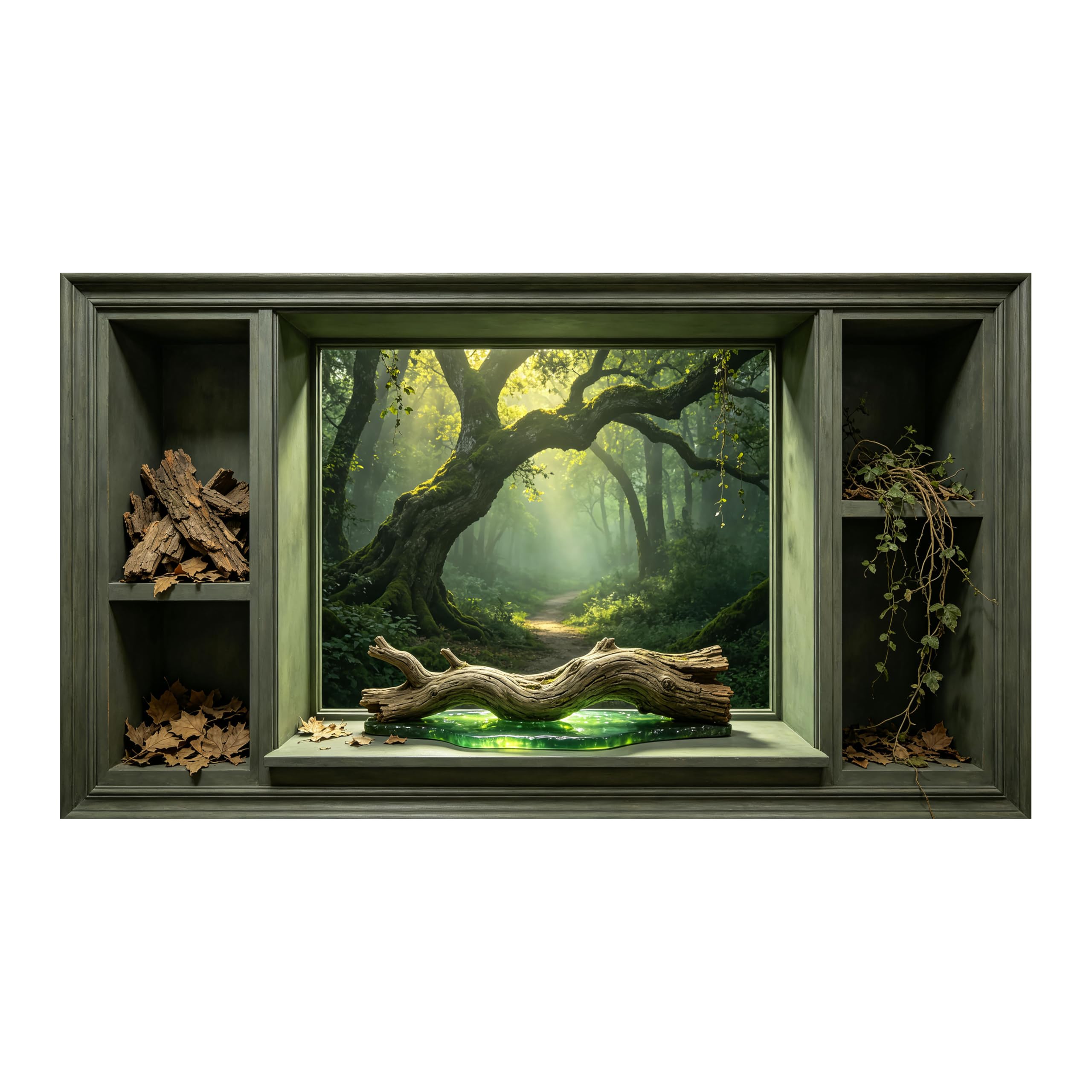 Yzpallescene Art260711118 3D Framed Wall Art Mystic Forest Sunbeam Landscape Large Size Selfadhesive Removable Wall Decor Prints Artwork For Living Room Bedroom Office