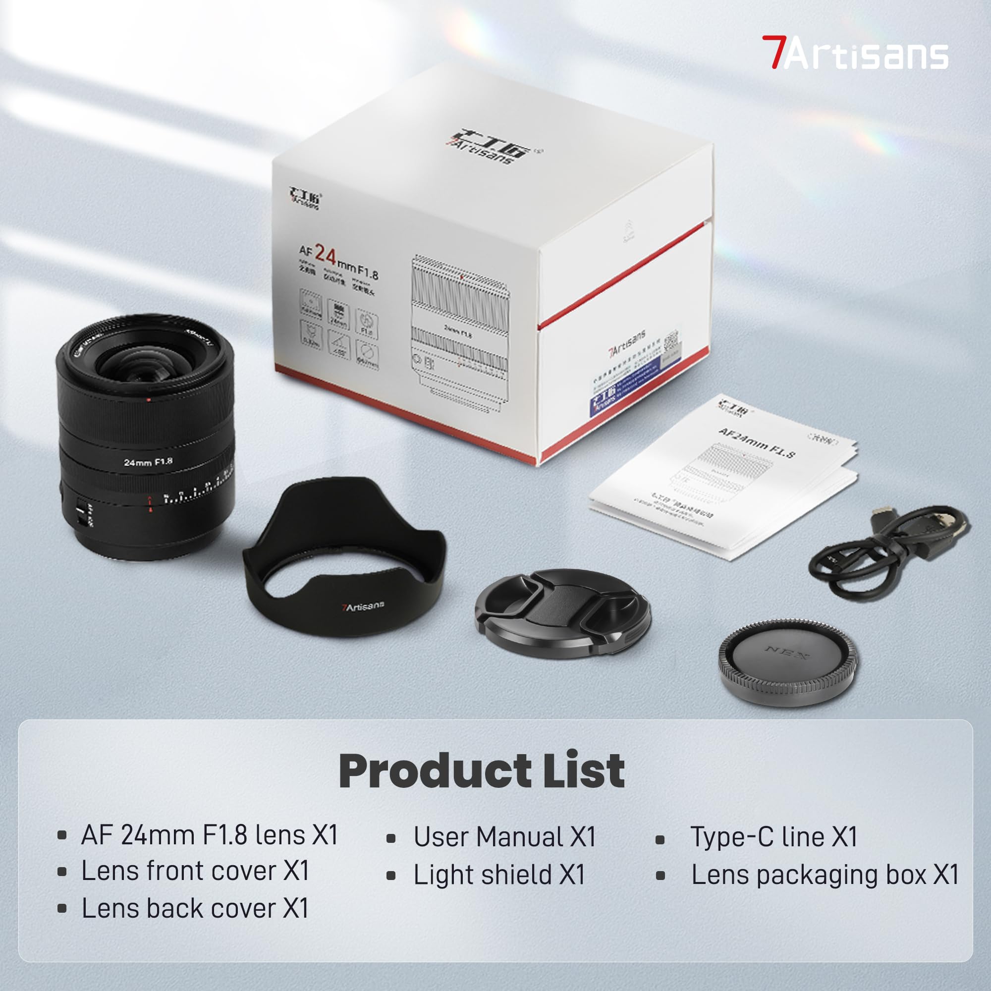 7artisans AF 24MM F1.8 autofocus Plein Format Objectif Full Frame Camera Lenses Large Aperture Wide Angle adapté Nikon Z Monture Z5 Z6 Z7 Z50 Z6Ⅱ Z7Ⅱ, Black