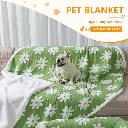 Miniatura 2 de Manta Impermeable para Mascotas, Fundas de Cama para Perros, Sofá, Elegantes Mantas Jacquard para Mascotas para Cachorros y Gatos, Lavables, Flor