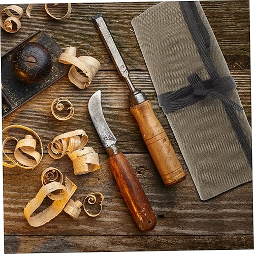 Miniatura 6 de DOITOOL Bolsa de rollo para electricistas artesanales, bolsa para tallar, organizador de electricista, bolsillos de herramientas, Hvac, mecánico,