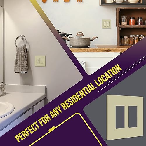 Miniatura 771 de ENERLITES SI8834-BK - Placa de pared decorativa sin tornillos, cubierta de enchufe segura, 4 entradas, 4.68 x 8.30 pulgadas (alto x largo), Negro