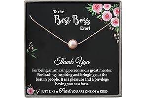 14K Rose Gold Boss Appreciation Gift, Ready to Gift Pearl Necklace with Meaningful Message