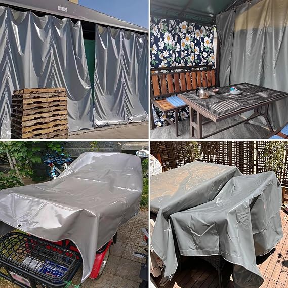 Heavy Duty PVC Waterproof Tarpaulin Tarp Sheet - UV Protective Cover for Rain Shelter and Groundsheet for Outdoor Use
