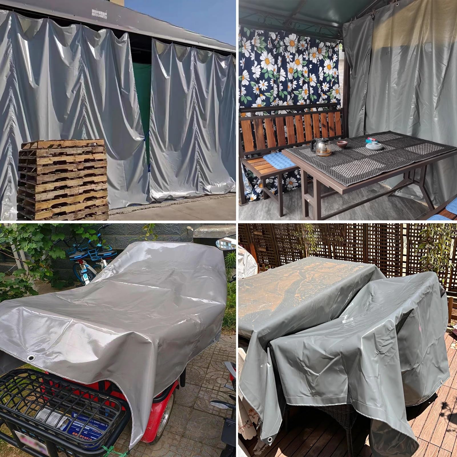 Bâche de protection imperméable, tapis de sol durable avec œillets et bords renforcés
