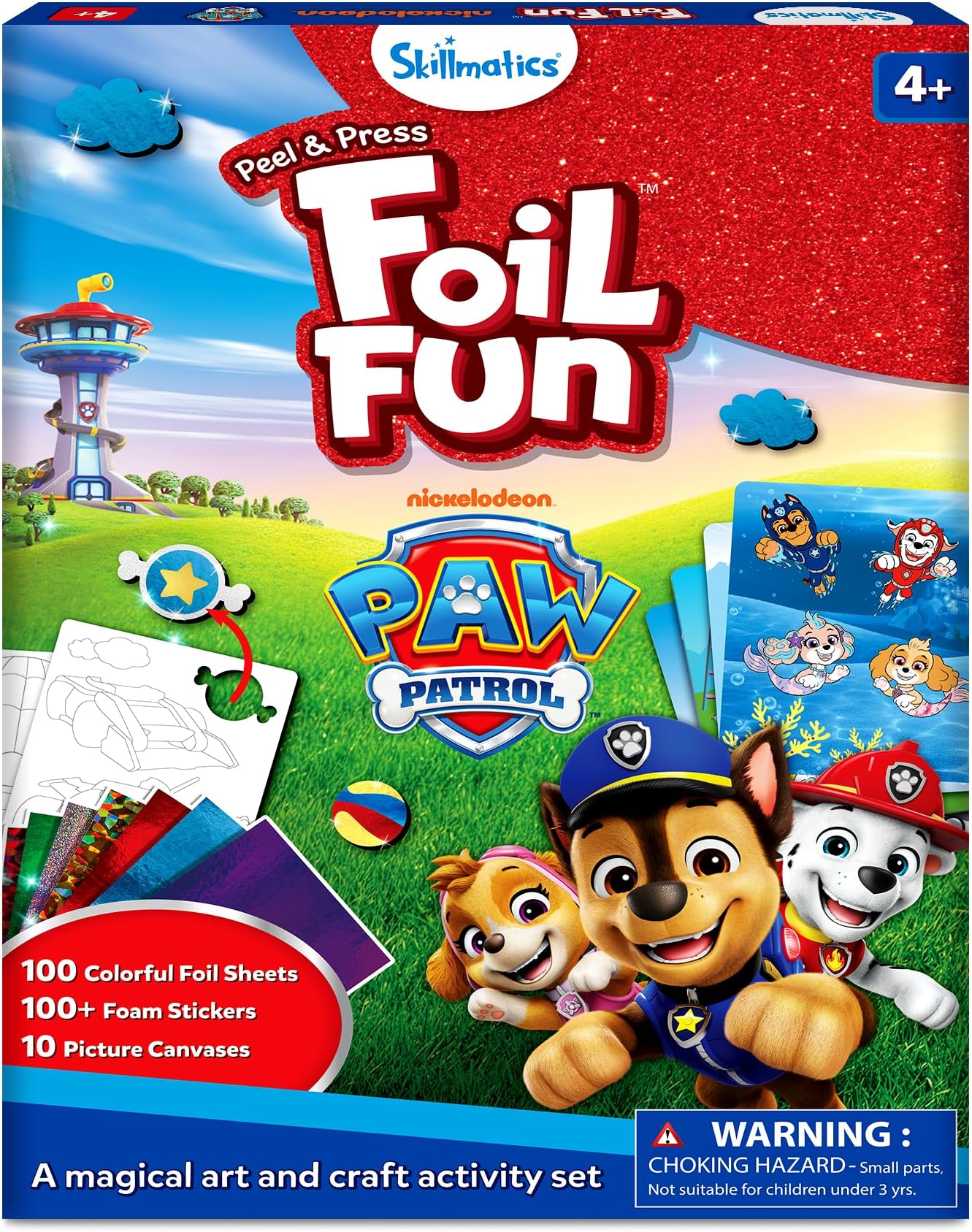 Skillmatics Foil Fun - PAW Patrol, Mess-Free Art & Craft Kits for Kids, DIY Creative Activity, Travel Toys, Easter Gifts for Fans of Chase, Marshall, Skye, Girls, Boys, Ages 4, 5, 6, 7, 8 and Up