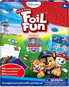 Skillmatics Foil Fun - PAW Patrol, Mess-Free Art & Craft Kits for Kids, DIY Creative Activity, Travel Toys, Gifts for Fans of Chase, Marshall, Skye, Girls, Boys, Ages 4, 5, 6, 7, 8 and Up