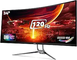 Acer ED343CUR J 34 polegadas UWQHD (3440 x 1440) Pixels VA Painel 1000R Curvo Retroiluminação LED Monitor I 1 MS, 120Hz Refresh I HDR 10, Adobe RGB 90% I RGB Lighting I 2 x HDMI (2.0) 2 x DP (1.2) I