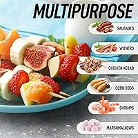 Vista 14 de Zulay Kitchen Authentic Bamboo Marshmallow Smores Sticks - 40 Extra Long 30" Roasting Skewers - 5mm Heavy-Duty Bamboo - Ideal for Grilling & Camping