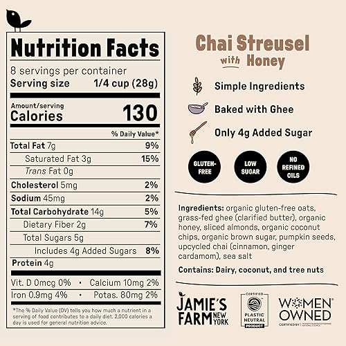 Miniatura 2 de Jamie's Farm Chai Streusel Granola, 8 oz
