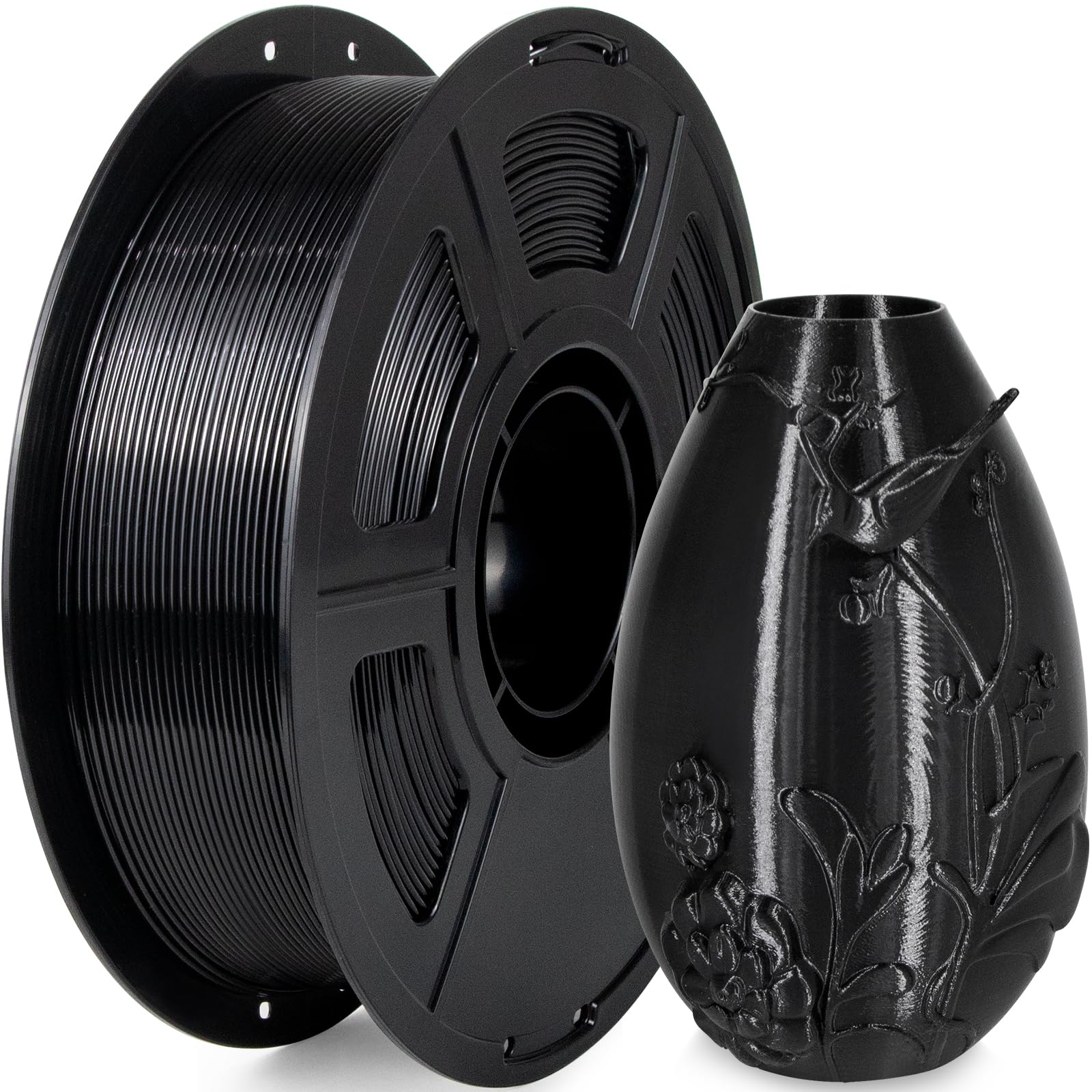 IEMAI PETG Filament 1.75mm 1Kg, Schwarz PETG 3D Drucker Filament, Kompatibel mit Bambu Lab, AMS, AMSLite, Maßgenauigkeit +/-0.02mm