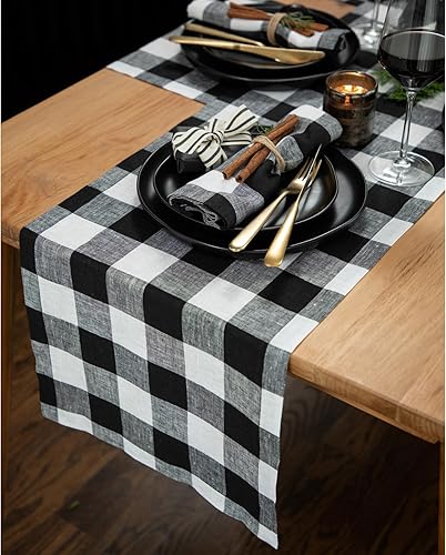Solino Home - Manteles individuales a cuadros, servilletas, mantel y camino de mesa
