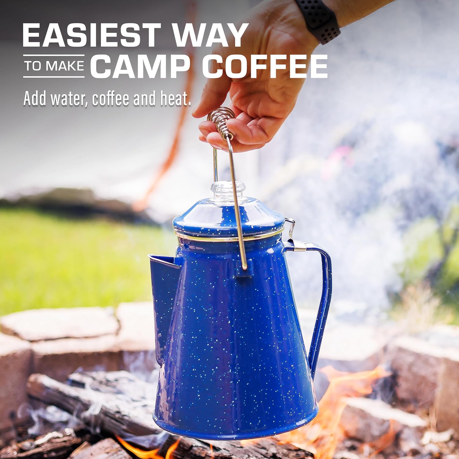 COLETTI Classic Enamel Percolator Coffee Pot (Blue, 12 Cup) — The Original Camping Coffee Maker Made Modern — Essential for the Campsite Brewmaster 8 810FM6PqJSL. AC SL1500